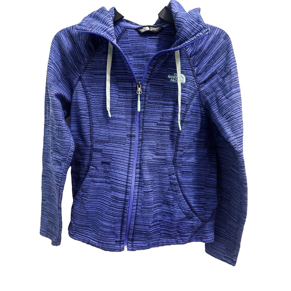 The North Face Women's Full Zip Hoodie Blue Textured Athletic Jacket Size Small